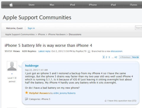 Người dùng phàn nàn iphone 5 ngốn pin - 2