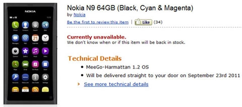 Nokia n9 hàng đặt sẽ được giao từ 239 - 1