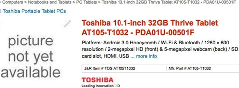 Tablet của toshiba mang tên thrive giá 499 usd - 2