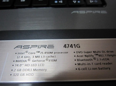 Thiết kế mới cho acer aspire as4741 core i5 - 8