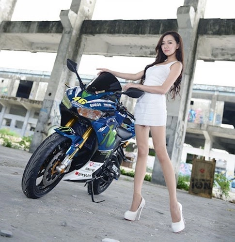 Yamaha r3 trong bản độ siêu phẩm bên cạnh cô nàng xinh đẹp xứ đài - 9