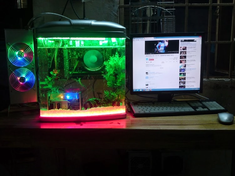 Bộ kit máy tính ngâm dầu - aquarium pc - lung linh như hồ thủy sinh - 1