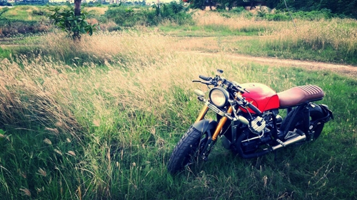 Honda cx400 cafe racer màu nóng sài gòn - 1