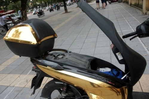 Honda sh 2011 dán crome vàng chóe - 11