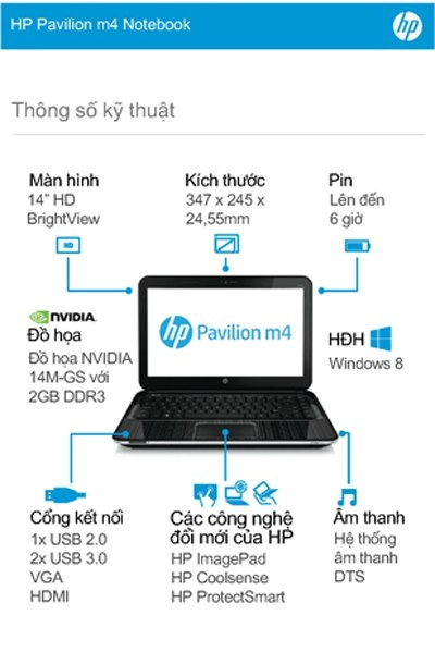 Hp pavilion m4 mang thiết kế mảnh mai ấn tượng - 3