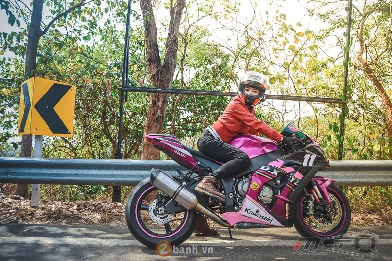 Kawasaki ninja zx-10r 2016 màu hồng nổi bật của nữ biker - 8