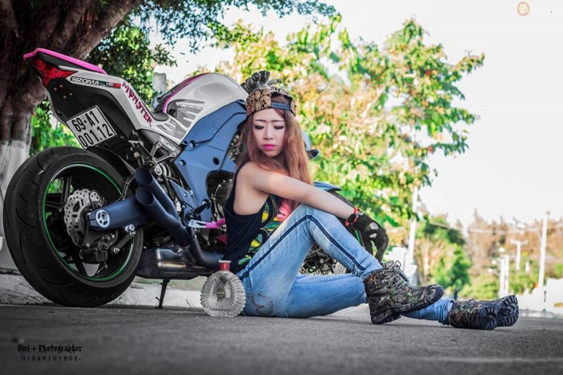 Kawasaki z1000 2016 với vẻ ngoài nổi bật bên cạnh cô nàng cá tính - 9