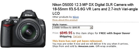 Nikon d5000 đã cho đặt hàng qua mạng - 1