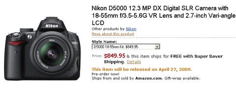 Nikon d5000 sẽ bán vào ngày 274 - 1