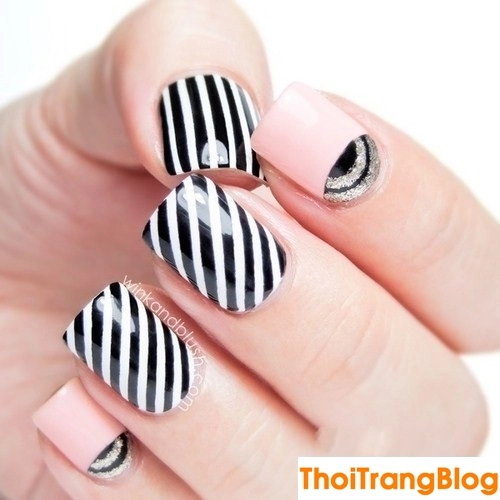 Top 15 mẫu móng tay nail kẻ sọc đẹp cho nàng công sở yêu style đơn giản - 13