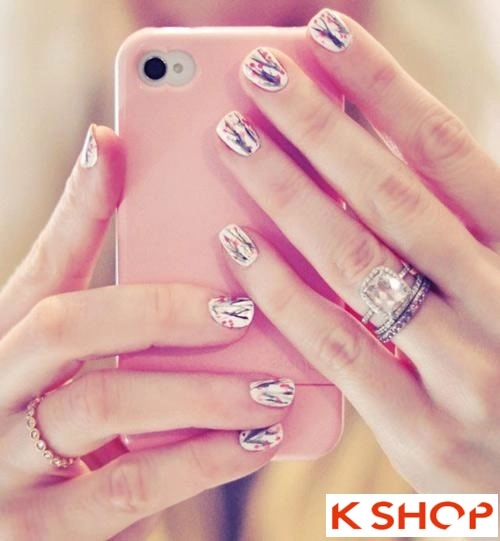 2 kiểu vẽ nail móng tay hoa đẹp 2016 đơn giản nghệ thuật cho bạn gái - 17