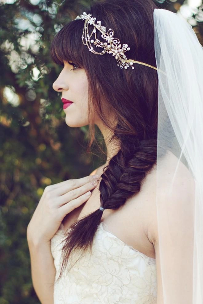 6 kiểu tóc buông dài đẹp 2016 cho cô dâu ngọt ngào ngày cưới - 3