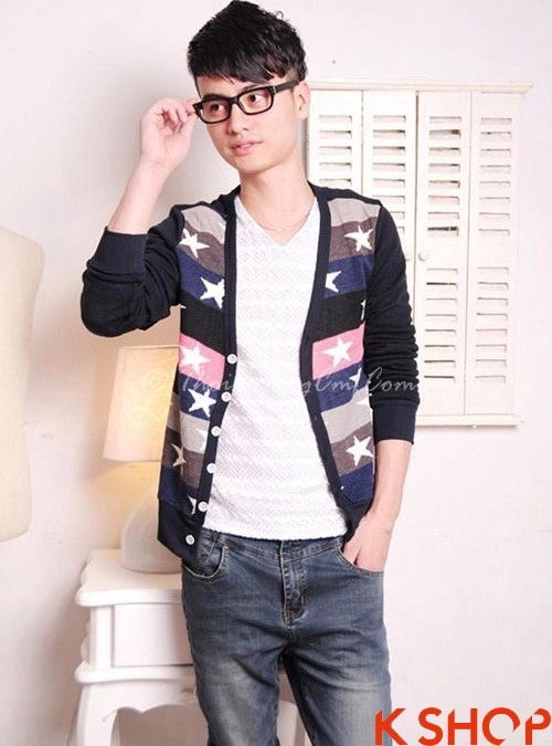 Áo khoác nam cardigan đẹp thu đông 2015 2016 kiểu hàn quốc - 3