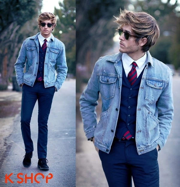 Áo khoác nam denim đẹp thể hiện phong cách phái mạnh đầy cá tính thu đông 2015 2016 - 8