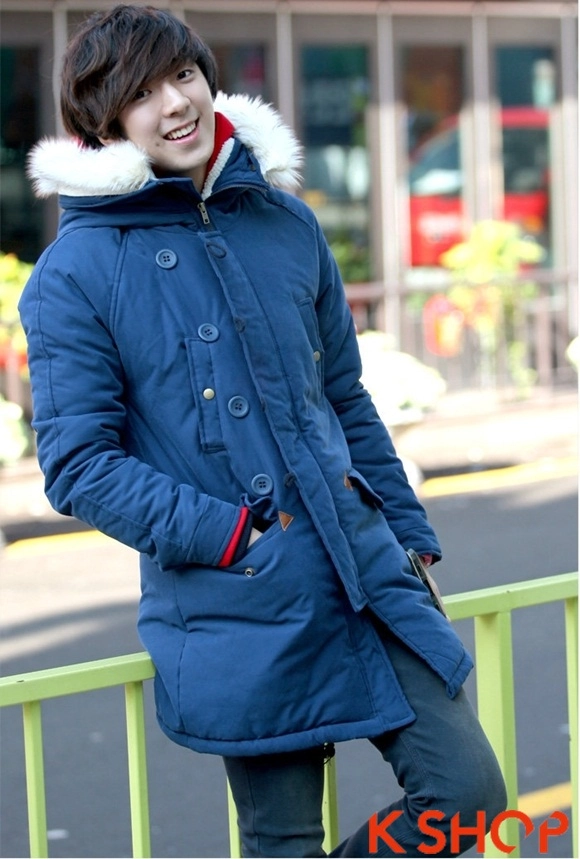 Áo khoác nam phao lông có mũ kiểu hàn quốc đẹp ấm áp thu đông 2015 2016 lạnh giá - 10