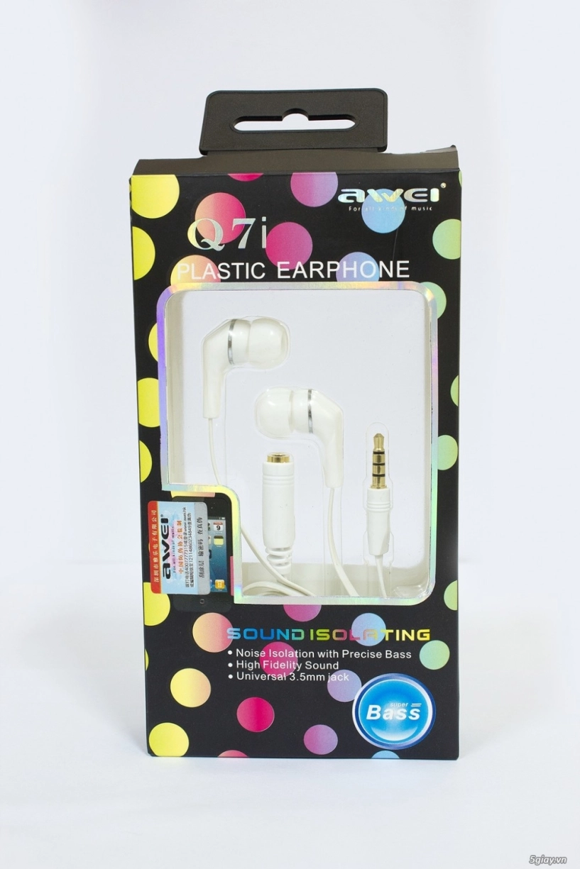 Bình dân mà cực ngon tai nghe earphone siêu trầm awei q7i - 1