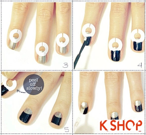 Cách vẽ 2 mẫu nail kim tuyến đẹp đơn giản xinh xắn cho bạn gái 2017 - 5