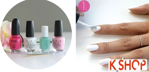 Cách vẽ nail móng tay đẹp hình hoa hồng dễ thương cho bạn gái 2016 - 1