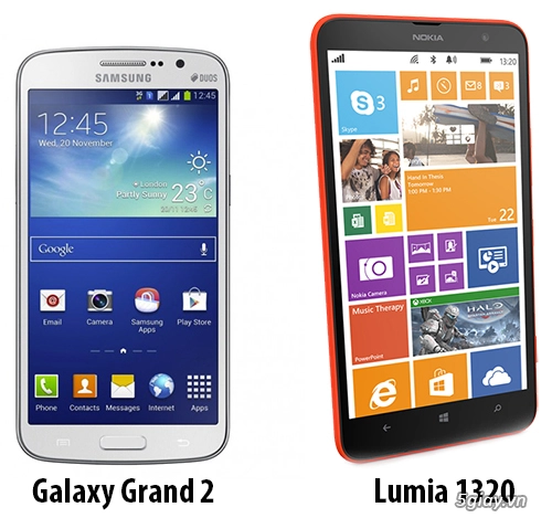 Đánh giá galaxy grand 2 và lumia 1320 - 1