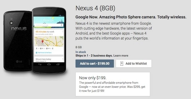 Google giảm giá điện thoại nexus 4 chỉ còn 199 usd - 1