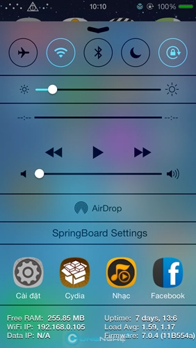 Hai ứng dụng giúp hiển thị thông tin hệ thống trên controlcenter ios7 - 4