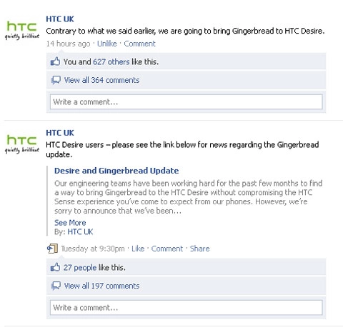 Htc xác nhận desire vẫn lên gingerbread - 1