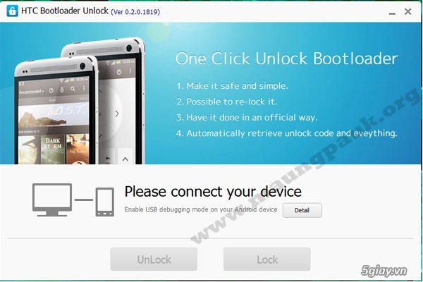 Hướng dẫn unlock bootloader cho điện thoại htc và sony với một click - 1