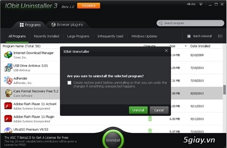 Iobit uninstaller 3 cho windows gỡ sạch phần mềm thanh công cụ khỏi hệ thống - 3