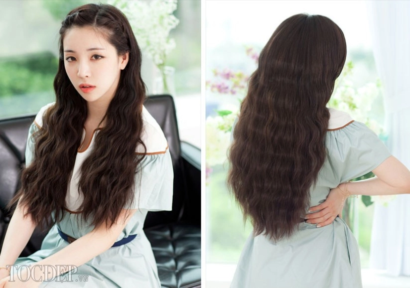 Kiểu tóc dài uốn xoăn sóng nhỏ đẹp 2016 cuốn hút sao kpop hàn quốc - 9