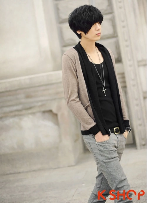 Mix áo khoác cardigan với áo sơ mi nam đẹp thu đông 2015 2016 - 2