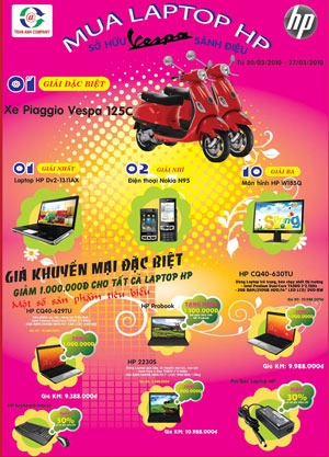 Mua laptop hp sở hữu vespa - 1