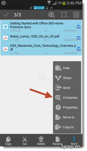 Nén dữ liệu trên android bằng es file explorer - 2