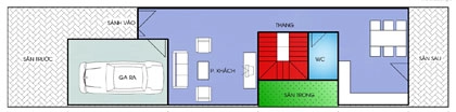 Nhà 5 x17 m có sân trước sau - 1