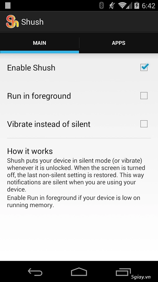 Shush - tự động chuyển chế độ im lặng khi sử dụng điện thoại android - 2