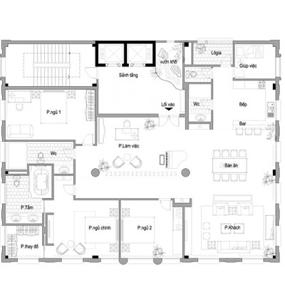 Thiết kế nội thất cho căn hộ penhouse 300m2 - 1