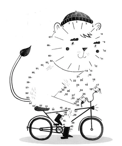 Tranh nối mèo đi xe đạp - 1
