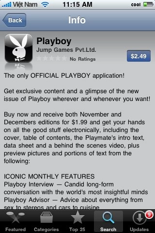 Ứng dụng playboy lên app store cho iphone - 1