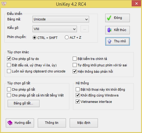 Unikey 42 rc4 - sửa lỗi gõ chữ hoa trên windows 81 - 1