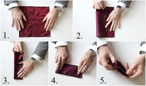 4 cách gấp khăn trang trí túi áo vest lịch lãm - 3