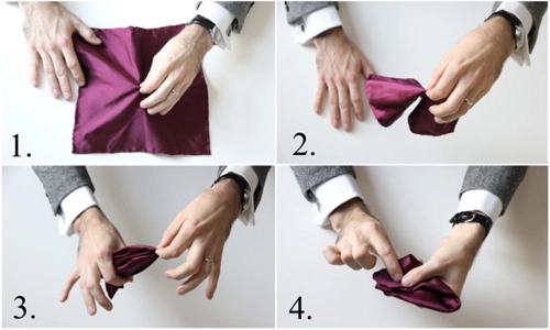 4 cách gấp khăn trang trí túi áo vest lịch lãm - 7