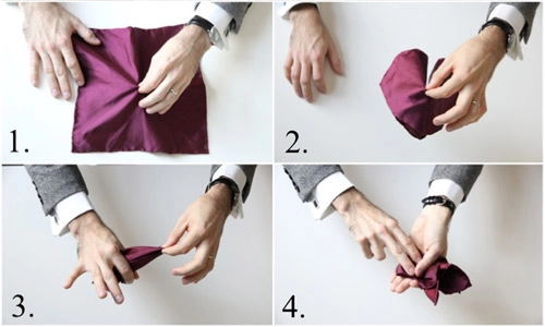 4 cách gấp khăn trang trí túi áo vest lịch lãm - 10