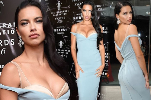 Adriana lima mặc váy trễ vai tôn vòng một - 1