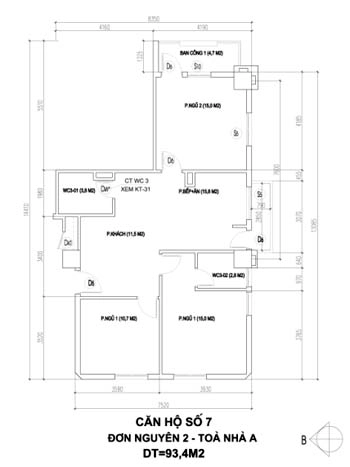 Cải tạo nội thất chung cư 93 m2 - 1