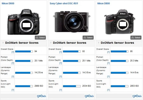 Điểm cảm biến sony rx1 ngang nikon d800 - 1