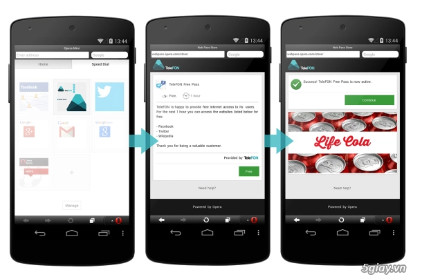 Dùng opera sẽ được miễn phí cước 3g không giới hạn - 1