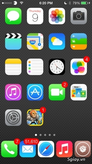 Five icon dock modoki hiện 5 icon trên dock cho ios 7 và iphone 5s - 1