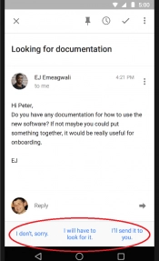 Google giới thiệu tính năng smart reply cho inbox gợi ý trả lời em - 1