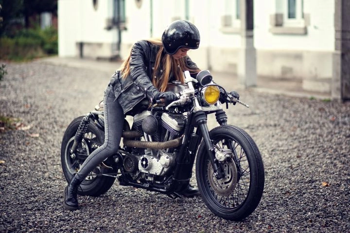 Harley-davidson sportster xl883 mạnh mẽ với phong cách cafe racer - 1