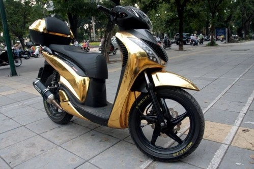 Honda sh 2011 dán crome vàng chóe - 2