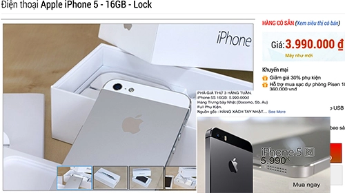 Iphone 5 5s khoá mạng giá 4 đến 6 triệu đồng tràn về vn - 1